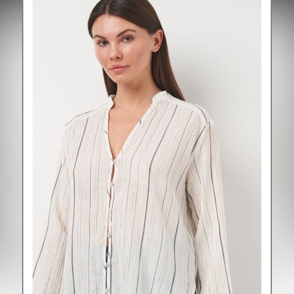 ZARA METALLIC THREAD SHIRT TOP - Picture 3 of 6